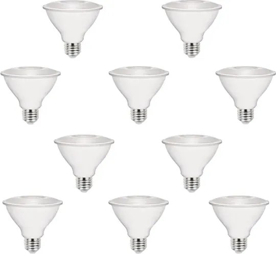 Kit 10 Lâmpadas Par30 Led 9W E27 940Lm 25° 3000K