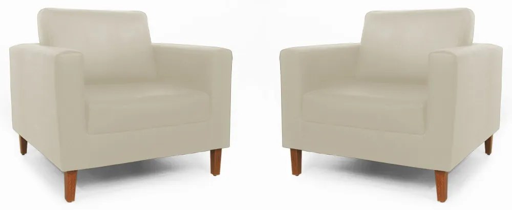 Conjunto 2 Poltrona Decorativa Gabriela Suede Bege