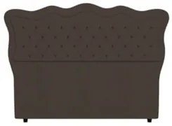 Cabeceira Casal Cama Box 140cm Oregon Z04 Veludo Marrom - Mpozenato