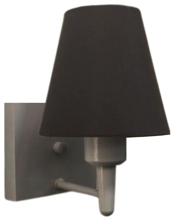 Arandela Quadrada Md-2034 Cinza Cúpula em Tecido Cone Preto - Bivolt