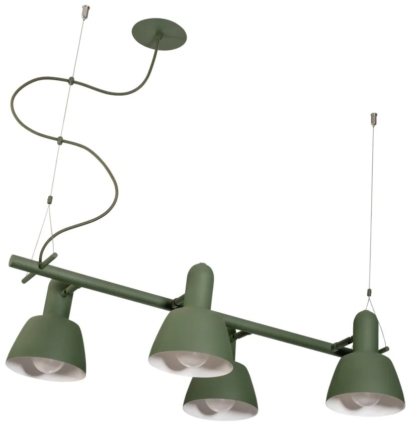 Pendente Frida 78X18X36,4Cm 4Xe27 Alumínio - Usina 25060/4 (FN-F - Fendi Fosco, FN-F - Fendi Fosco, Igual Cúpula Externa)