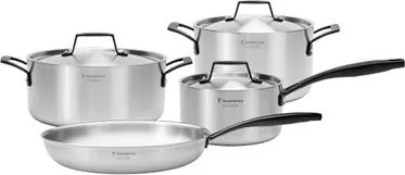 Jogo de Panelas Tramontina Grano Black Aço Inox e Corpo Triplo 4 Peças