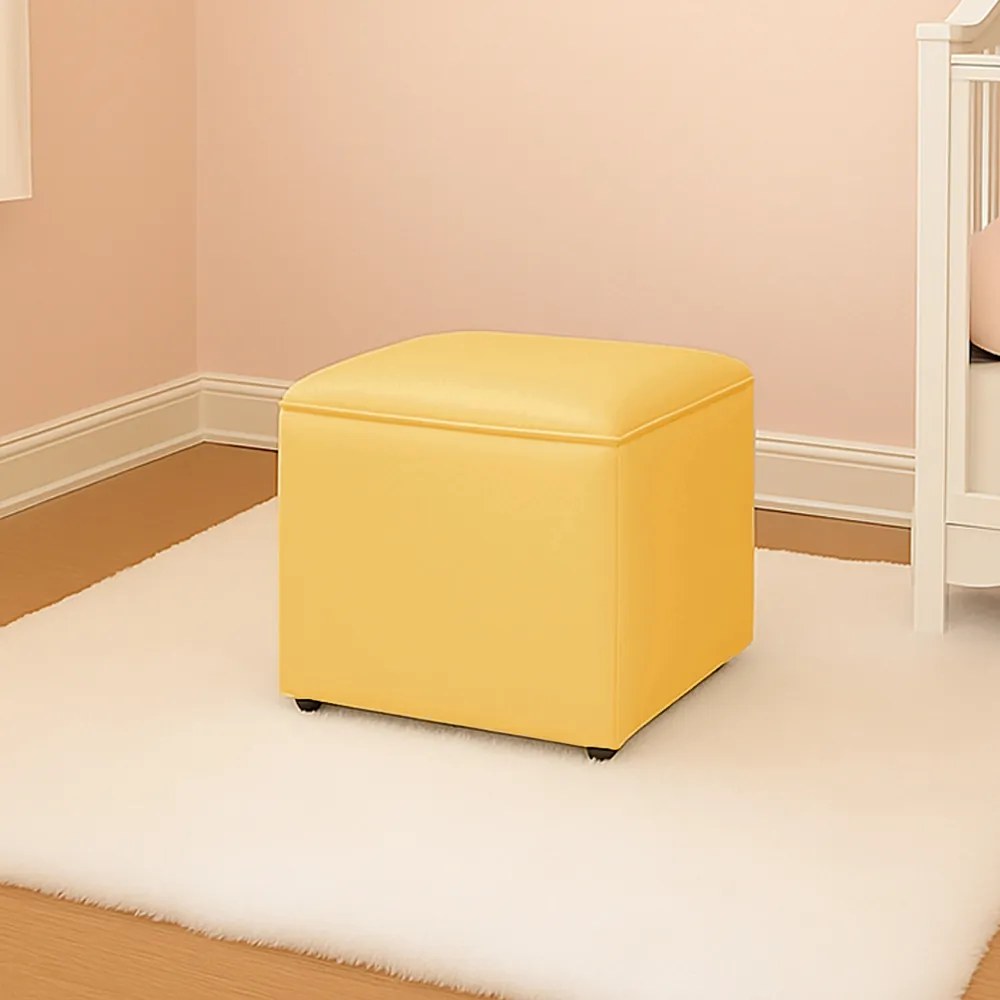 Puff Decorativo Quadrado para Sala Lígia Sintético E03 - D'Rossi - Amarelo