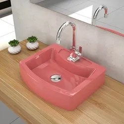 Cuba Pia de Apoio para Banheiro Retangular Aria RT41 C08 Rosa - Mpozen