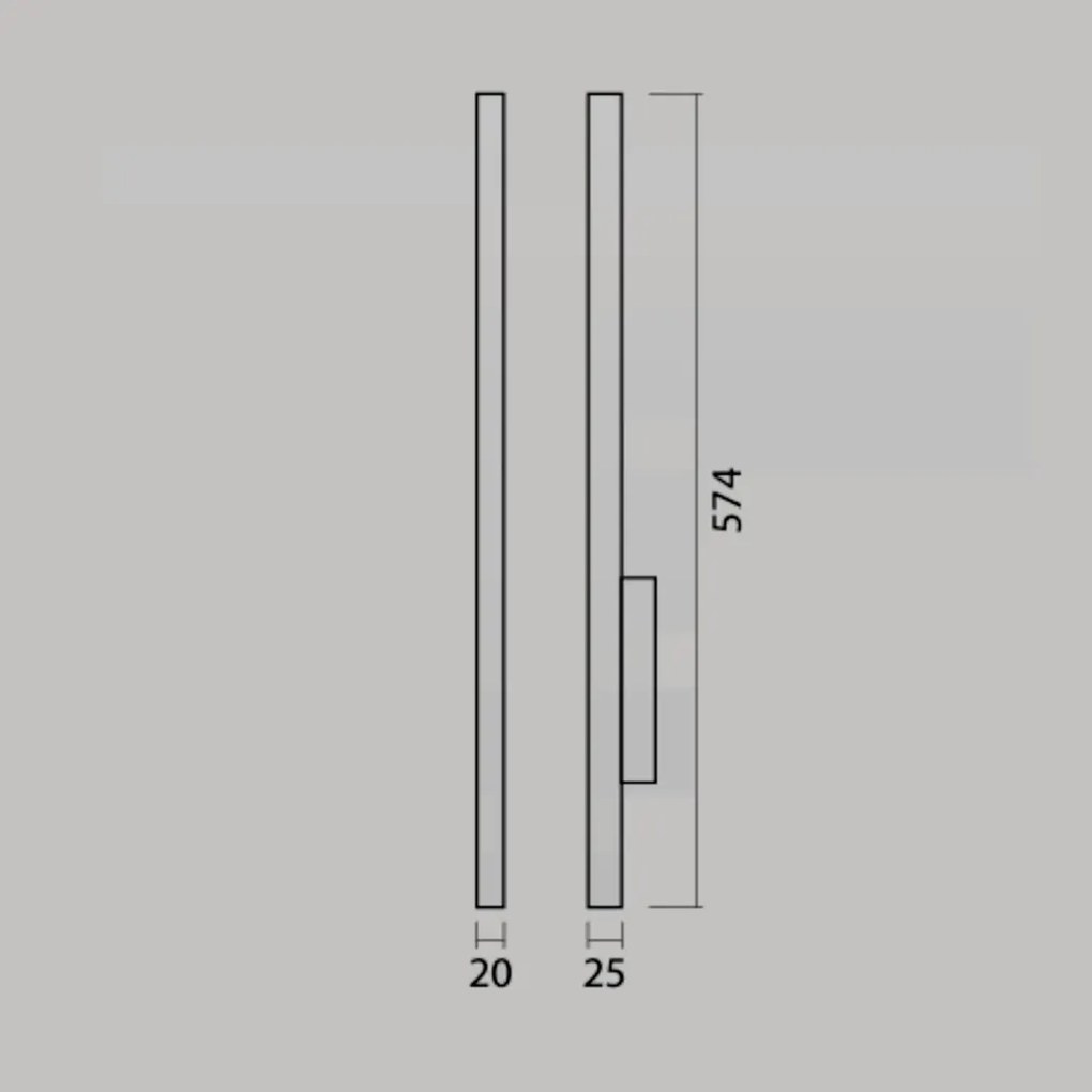 Arandela Vertical Small Slim 02X05X58Cm Led 13W 3000K - Qimporta Ar252... (PRETO)