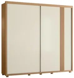 Guarda Roupa Casal 240cm 2 Portas Aline Flex A02 Off/Titanium - Mpozen