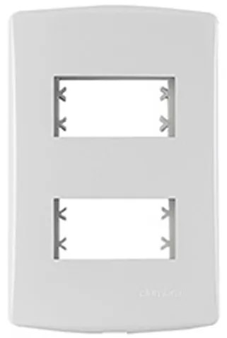 Placa Com Suporte 4x2 Para 2 Modulos Branco Siena