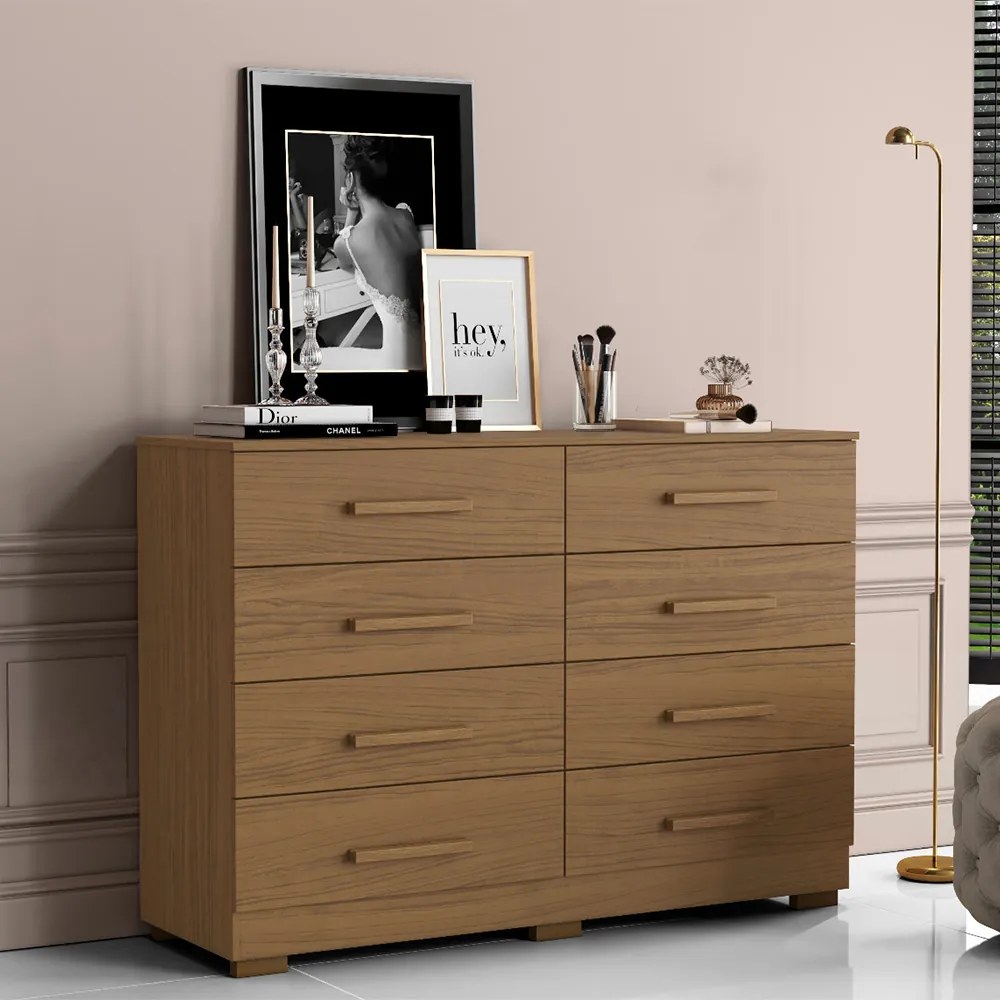 Cômoda para Quarto com 8 Gavetas 136cm Sirlei A09 - D'Rossi - Atacama