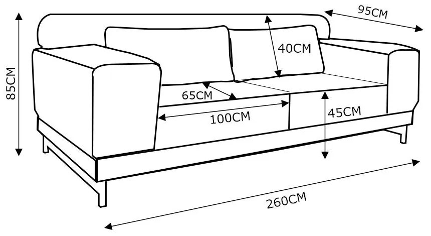 Sofá 4 Lugares Sala de Estar Malta 260cm Couro Mel G58 - Gran Belo