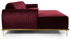 Sofá 300cm 5 Lugares com Chaise Esquerdo Pés Gold Molino C-278 Veludo