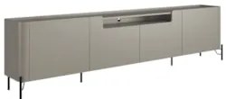 Rack TV 85 Pol 260cm 4 Portas Lisas Blen Grigio/Preto I06 - Mpozenato