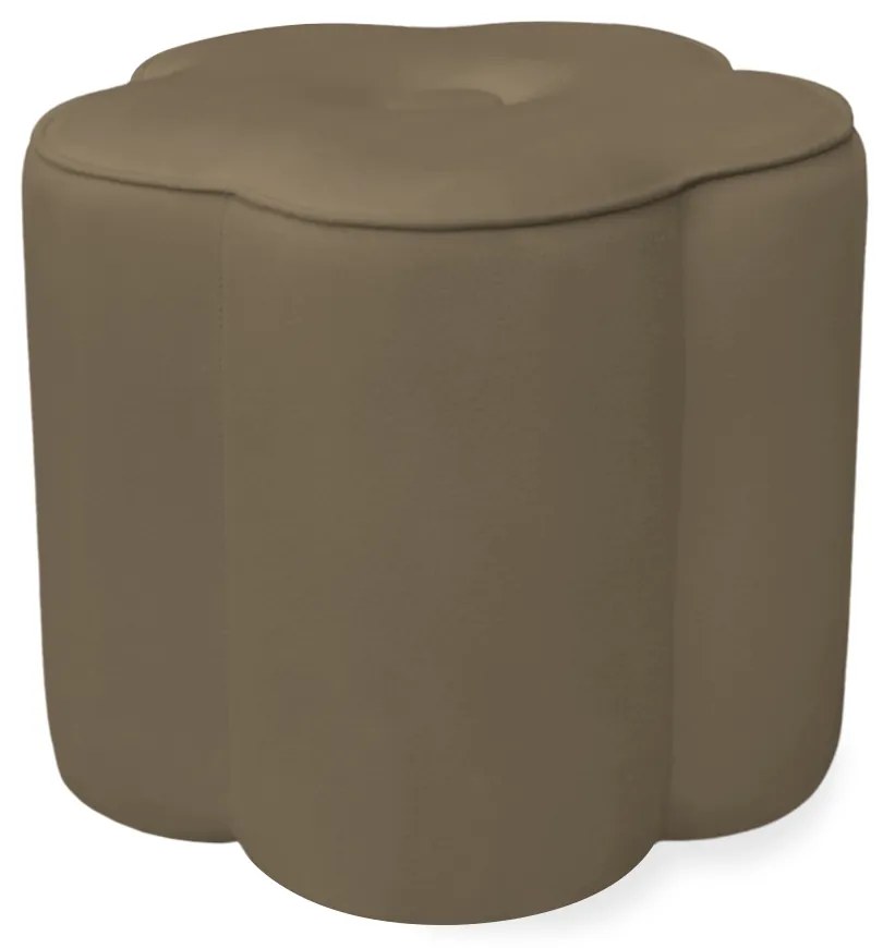 Puff Decorativo Flor Veludo - Marrom