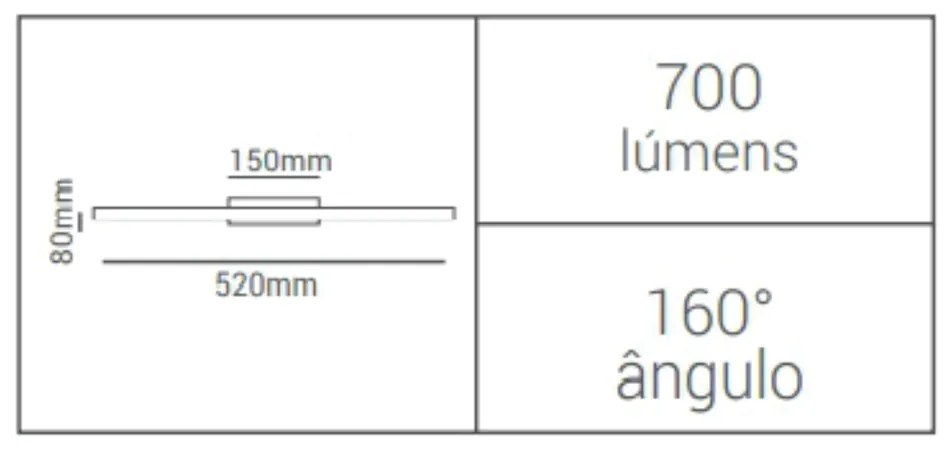 Arandela Wing 52X15X8Cm Led 10W 4000K Ip44 Branco | Opus Hm 80693