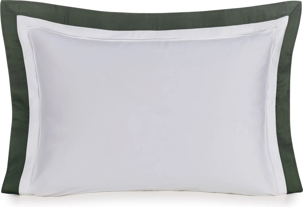 Fronha Avulsa Trussardi Cetim 300 Fios Natale 50x70cm - Branco e Fogli  Branco e Fogli