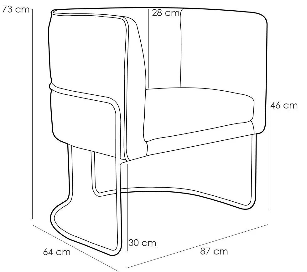 Kit 02 Poltronas Decorativas Sala de Estar Base de Aço Preto Nix Linho Creme G15 - Gran Belo