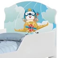 Mini Cama Infantil 148x68cm Com Proteção Lateral Aviador K06 - Mpozena