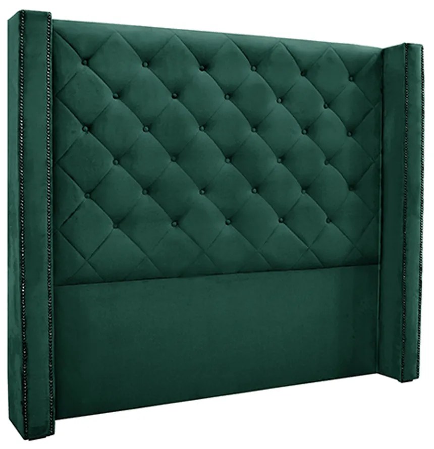 Cabeceira Decorativa King Size 2,19M Loewe Veludo Verde Floresta G63 - Gran Belo