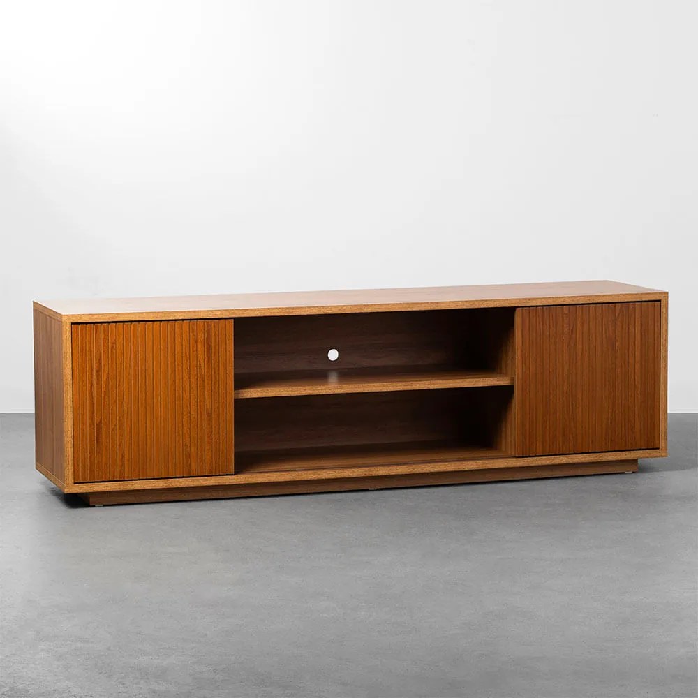 Rack Casé 2 Portas com frisos Louro Freijó e Avelã - 2m