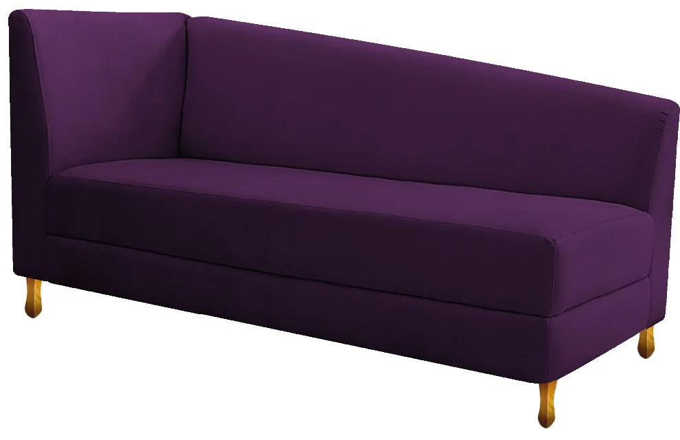 Recamier Valéria 185cm Lado Direito Suede Roxo - ADJ Decor