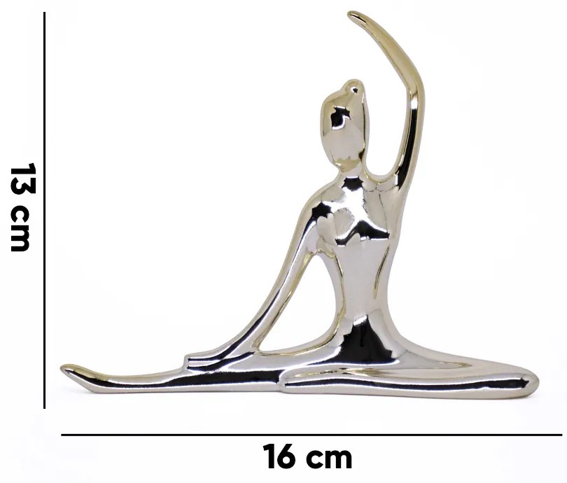 Enfeite Decorativo Bailarina Em Cerâmica Dourado 13x16x3,5cm - D'Rossi