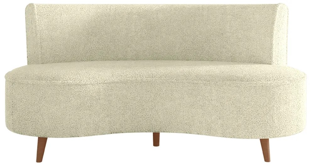 Sofá Living 2 Lugares 160cm Aang Pés Palito Bouclê Bege Claro G33 - Gran Belo