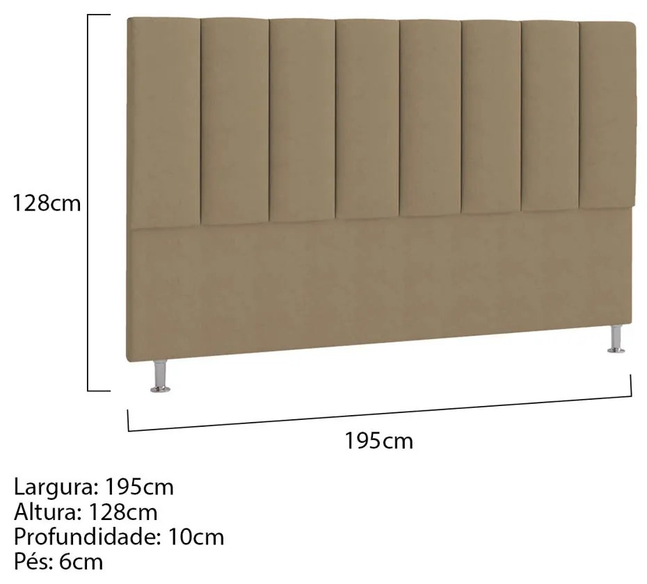 Cabeceira King Hannover P04 195 cm Suede - ADJ Decor