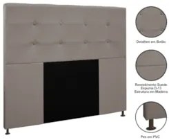 Cabeceira Cama Box Casal King 193cm Safira Suede Bege Z51 - Mpozenato