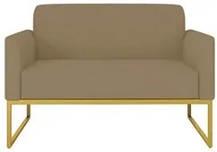 Poltrona Namoradeira 2 Lugares Base Industrial Dourada Maressa S12 Sue