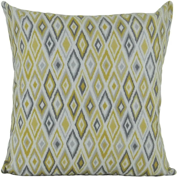 Capa almofada LYON Veludo estampado Losangos amarelo 50x50cm
