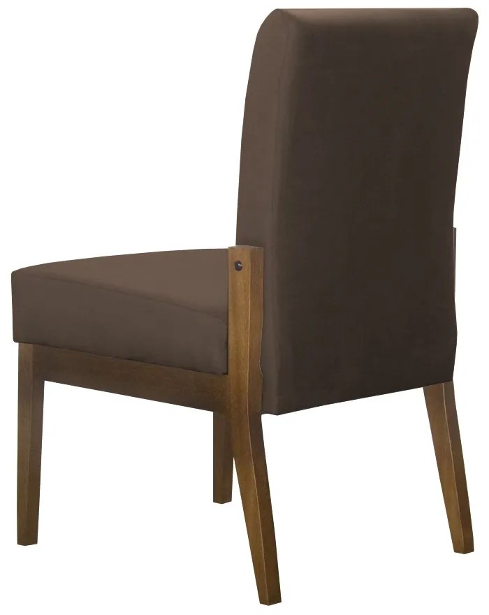 Kit 02 Cadeiras de Jantar Helena Suede Marrom - Decorar Estofados