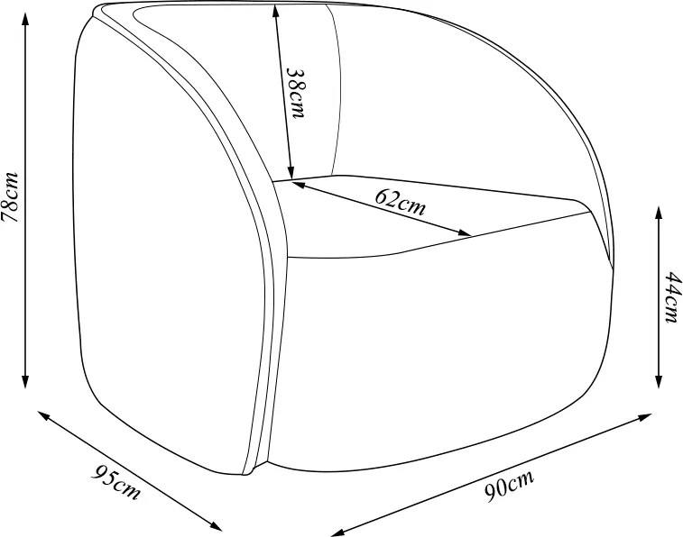 Poltrona Decorativa Sala de Estar Clarke Bouclê Bege G45 - Gran Belo