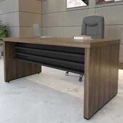 Mesa para Escritório 158cm Tamburato Executiva A06 Marrom/Preto - Mpoz