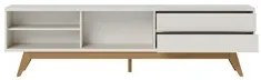 Rack para Sala Bancada de TV 75 Pol 200cm Itália C05 Off White Matte -