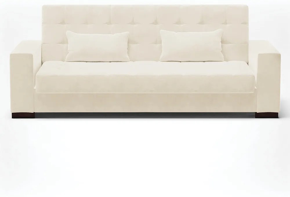 Sofá Cama Casal 3 Lugares 210cm Lisboa Veludo Bege  D03 - D'Rossi