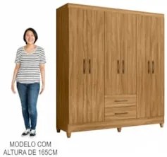 Guarda Roupa Casal 6 Portas 2 Gavetas 153cm Paraná Z17 Freijó - Mpozen
