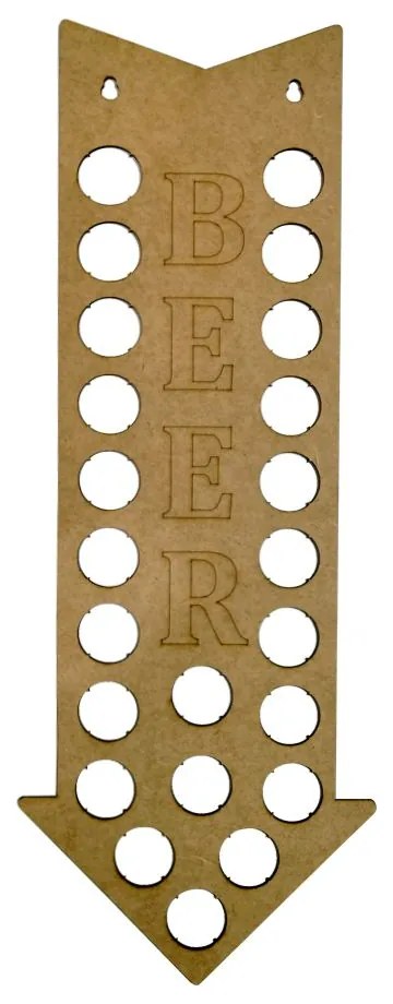 Quadro Decorativo Porta Tampinhas Mdf Cru 50x18 Seta Beer - D'Rossi