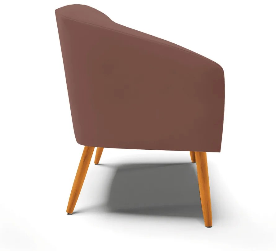 Poltrona Decorativa Pé Palito Castanho Stella Veludo D03 - D'Rossi - Rose