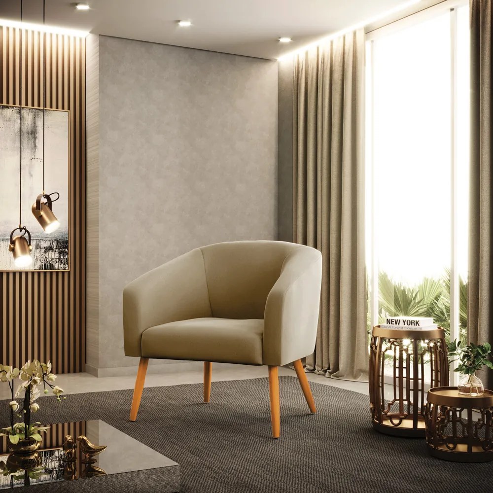 Cadeira Sala de Jantar Pé Palito Castanho Stella Suede D03 - D'Rossi - Marrom Rato