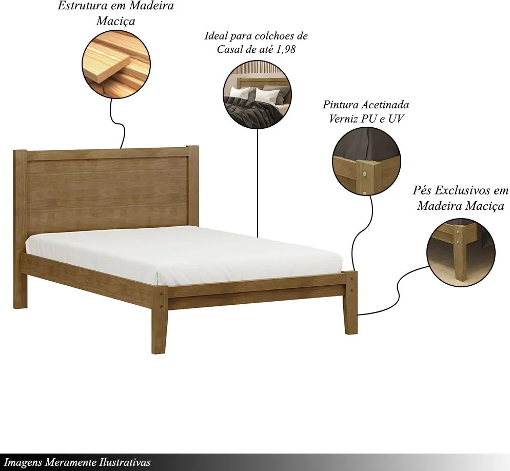 Cama Queen Size Madeira Maciça Cullen Freijó - G74 - Gran Belo