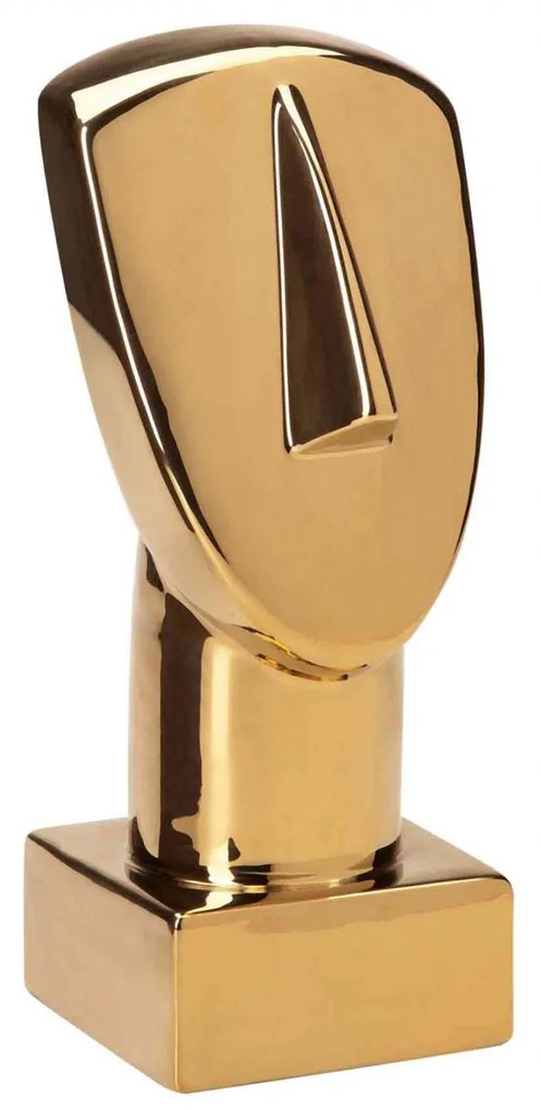 Escultura Decorativa Face Em Cerâmica 29x11 Cm - D'Rossi
