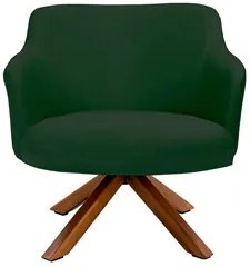 Poltrona Decorativa Giratória Base Giromad Madeira Jade C-117 Linho Ve