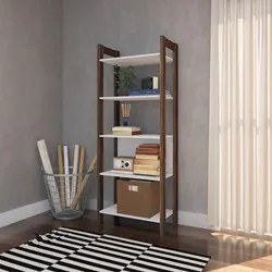 Estante Multiuso AZ1005 Branco/Nogal - Tecno Mobili