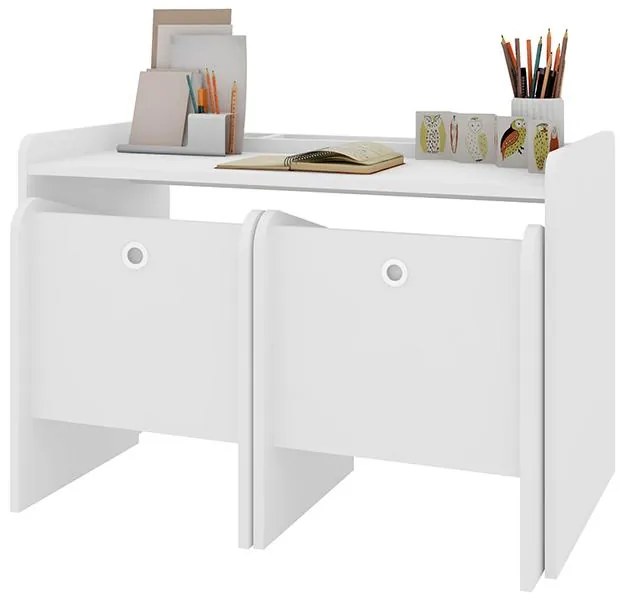 Conjunto Infantil Mesa E Cadeiras Montessoriano Meu Fofinho - Branco
