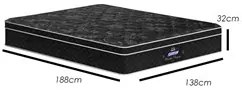 Colchão Box Casal 138cm Molas Ensacadas Bonnel Perola Negra Preto - Ga