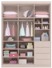 Guarda Roupa Infantil 3 Portas 4 Gavetas Lua Z39 Rose - Mpozenato