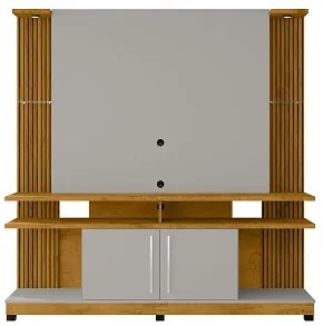 Home Theater York LED Ripado Naturalle/Off White - Bechara Móveis