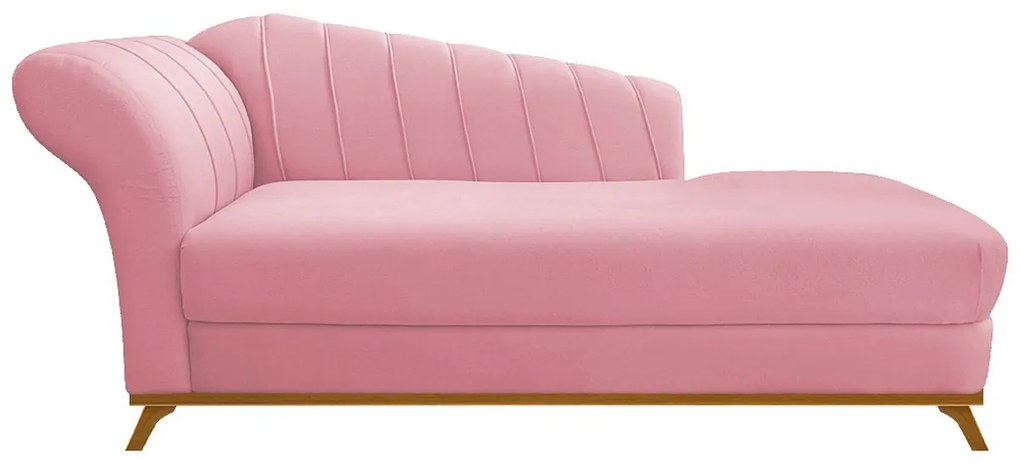 Recamier Vanessa 160cm Lado Direito Suede Rosa Bebê - ADJ Decor