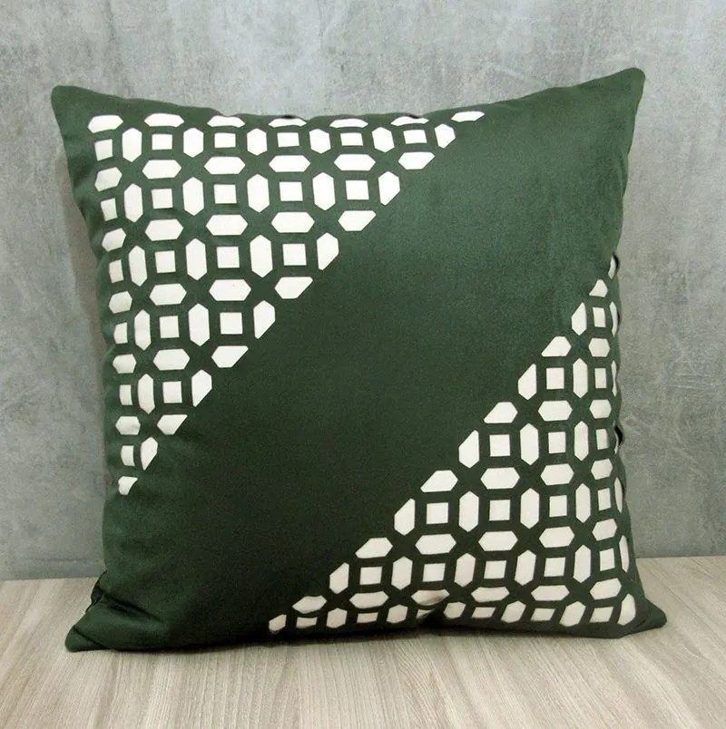 Capa Almofada Corte a Laser Provence Vitral Verde 50x50cm