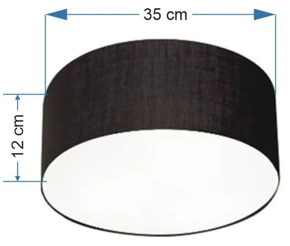 Plafon Cilíndrico Md-3046 Cúpula em Tecido 35x12cm Preto - Bivolt