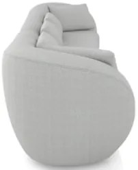 Sofá 3 Lugares 232cm Orgânico Pé Madeira Yume Bouclê Cinza Z55 - Mpoze
